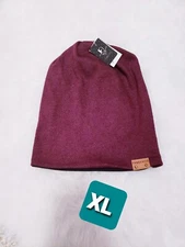 Forbusite Oversize Beanie Knit Hat(Claret) Burgundy