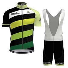 LairschDan Cycling Jersey & Bib Shorts Padded Black Green White Medium
