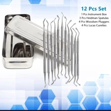 Dental Composite Filling Instrument w/ Instrument Box 12 Pcs Restorative Kit CE