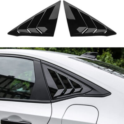 For 2022 Honda Civic 4dr Sedan Gloss Black Quarter Panel Rear Side Window Louver