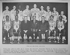 1962-63 BOSTON CELTICS TEAM PHOTO WORLD CHAMPIONS NBA BASKETBALL BILL RUSSELL 