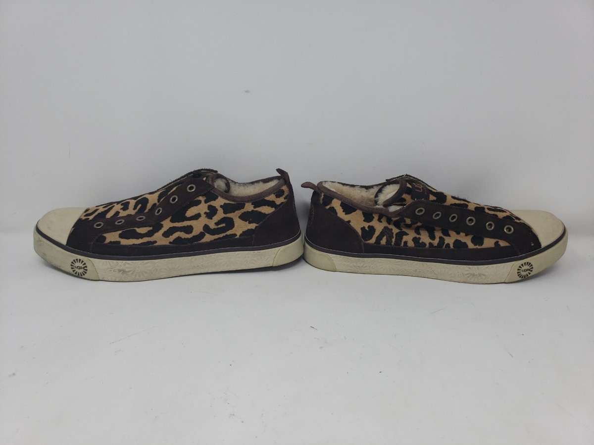 UGG Jass Exotic Slip On Casual Sneakers Leopard Loafers Calf Hair
