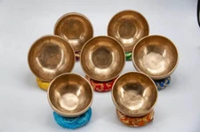 Professional Tibetan Singing Bowl Set of 7 pcs each Bowls 5" For yoga,meditation