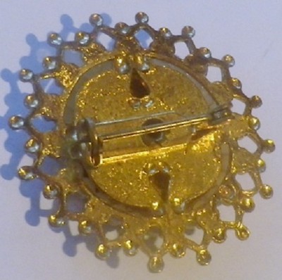 Broche Ronde Vintage Or Camée Profil Féminin Perle Nacrée - Bijou Femme - Réf 3115
