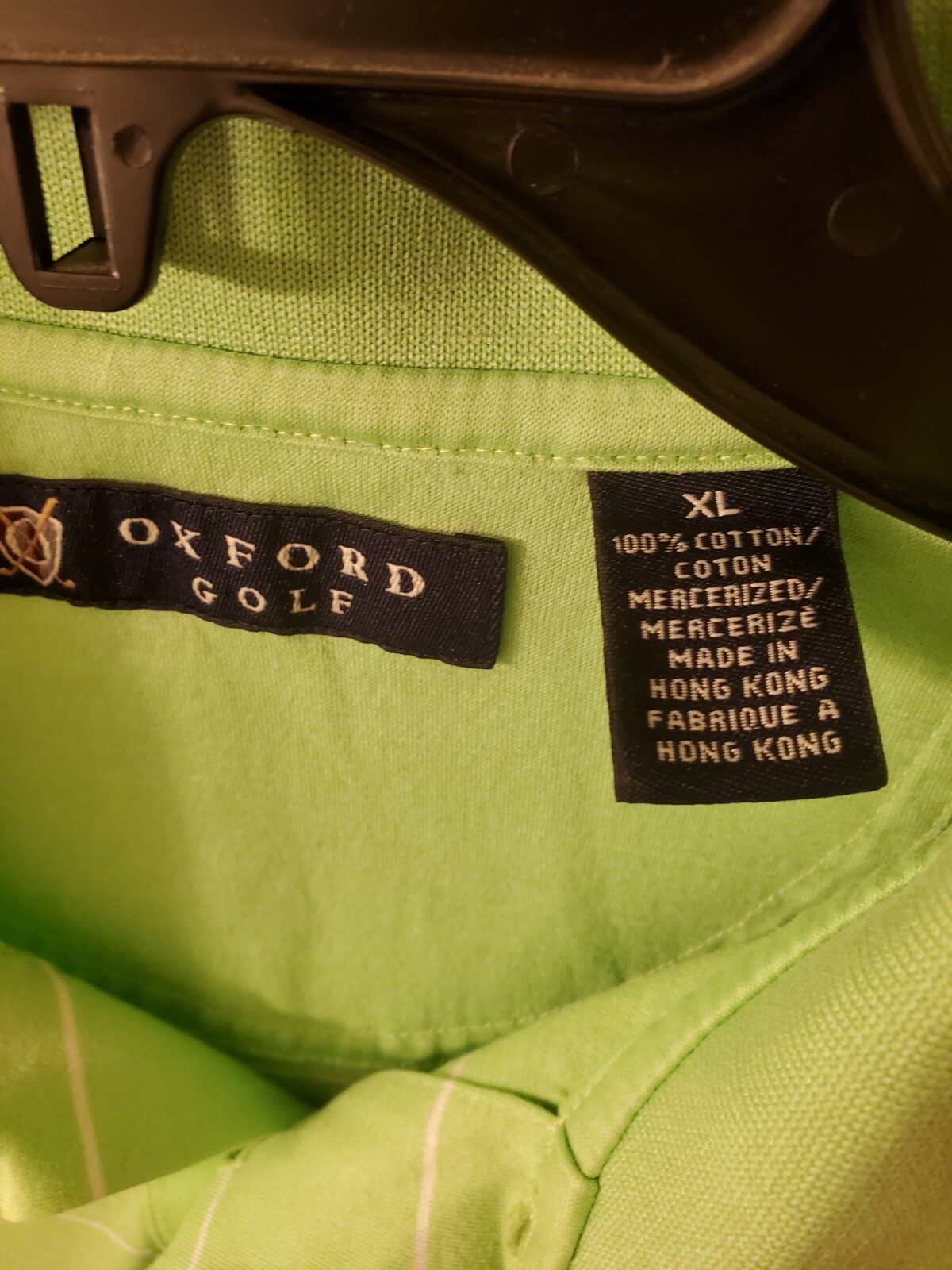 Oxford Golf Polo Men's Striped Shirt Key Lime/White S… Gem