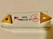NEW 10 PCS USA MADE, TNMG 432 , TIN COATED CARBIDE INSERTS