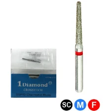 1Diamond 1-850-014F FG Round End Taper Fine Red 1.4mm Sterile Diamond Burs 25/Pk