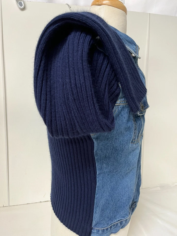 Chaqueta Azul Denim con Espalda Tejida y Mangas Largas Tejidas Mujer talla XL by Route 66 Foto 3 de 4