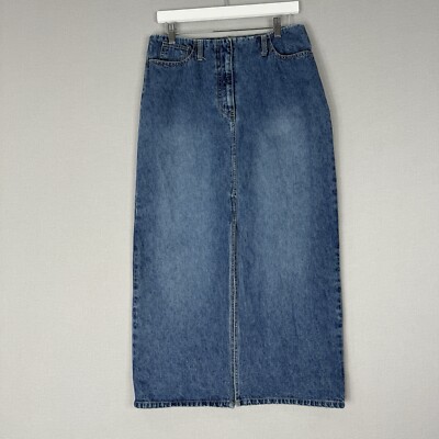 Vintage New York Company Womens Skirt 10 Blue Split Leg Jean