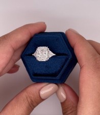 950 Platinum Radiant Cut 5 Carat Moissanite Women Engagement Ring Size 5.5 6 7 8