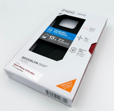 ZAGG Gear 4 Brooklyn Snap MagSafe Kompatible Hülle für iPhone 13 Pro Max - Schwarz