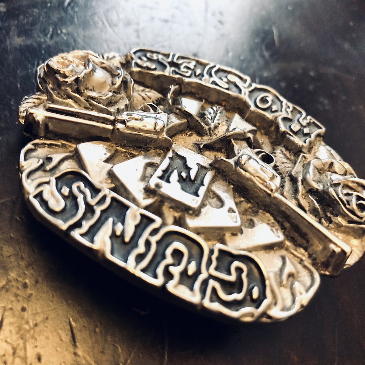 Vintage 90's Belt Buckle Guns N Roses Brockum Collection Style