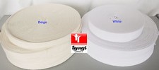 100% Natural Cotton White Webbing Apron herringbone Trimming Bunting Tape Sew
