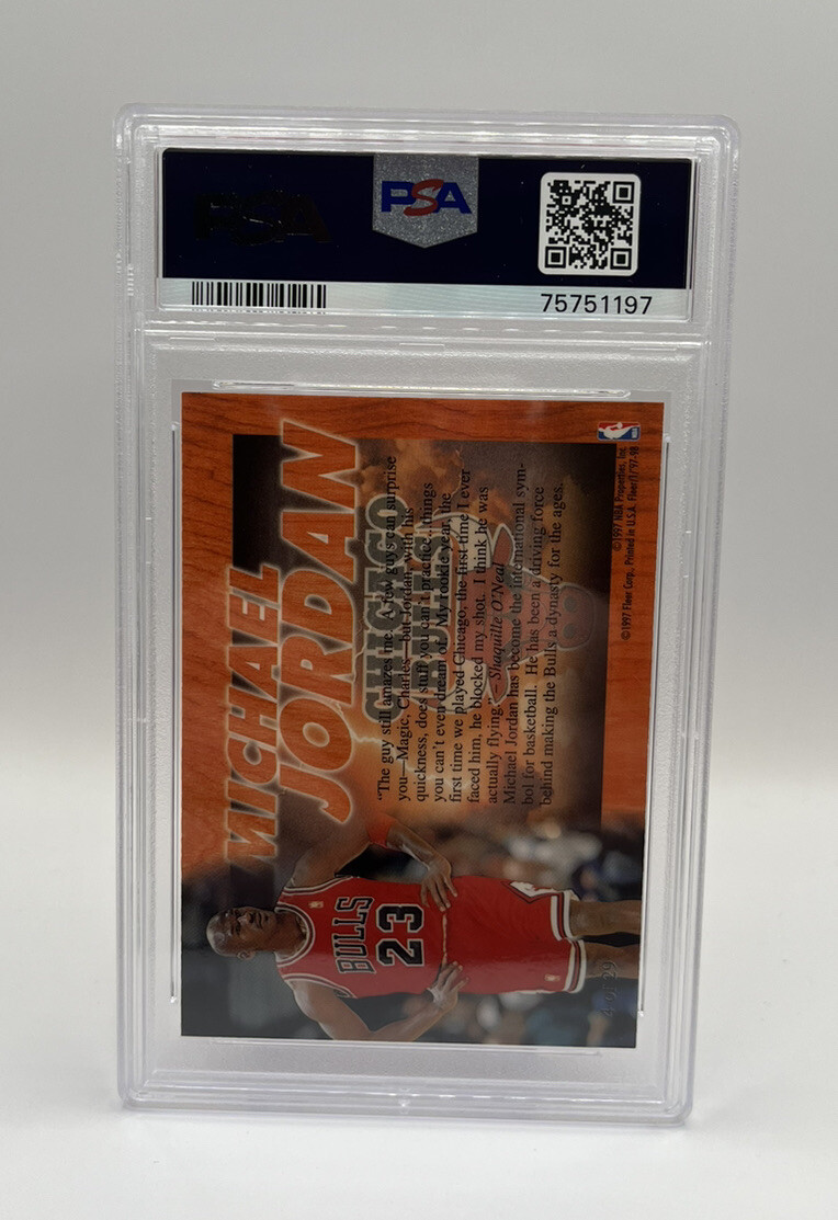 1997 Fleer Flair Hardwood Leaders MICHAEL JORDAN PSA 9 MINT Bulls GOAT 