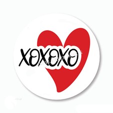 Valentine Party Favors Scrapbook Stickers XOXO Love Heart Labels Envelope Seals