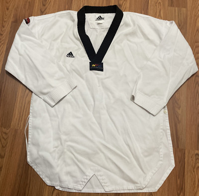 Adidas Martial Arts Top Mens Extra Extra Large Black Collar Taekwondo Uniform