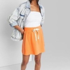 Wild Fable Sporty A Line Orange Stripe Tennis Skirt Size XS