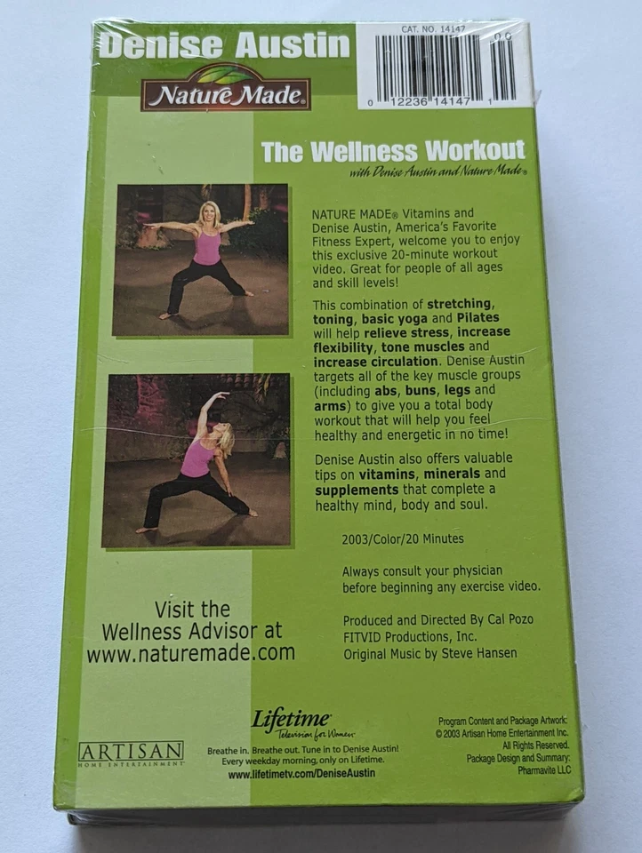 The Wellness Workout Nature Made by Denise Austin 2003 VHS Tape | New, Sealed! - Image 2 of 4