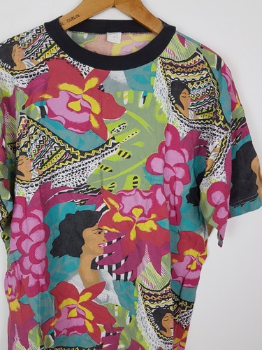 VINTAGE RETRO 90'S BRIGHT BOLD CRAZY USA FRESH PRINCE T SHIRT TOP - Bild 2 von 3