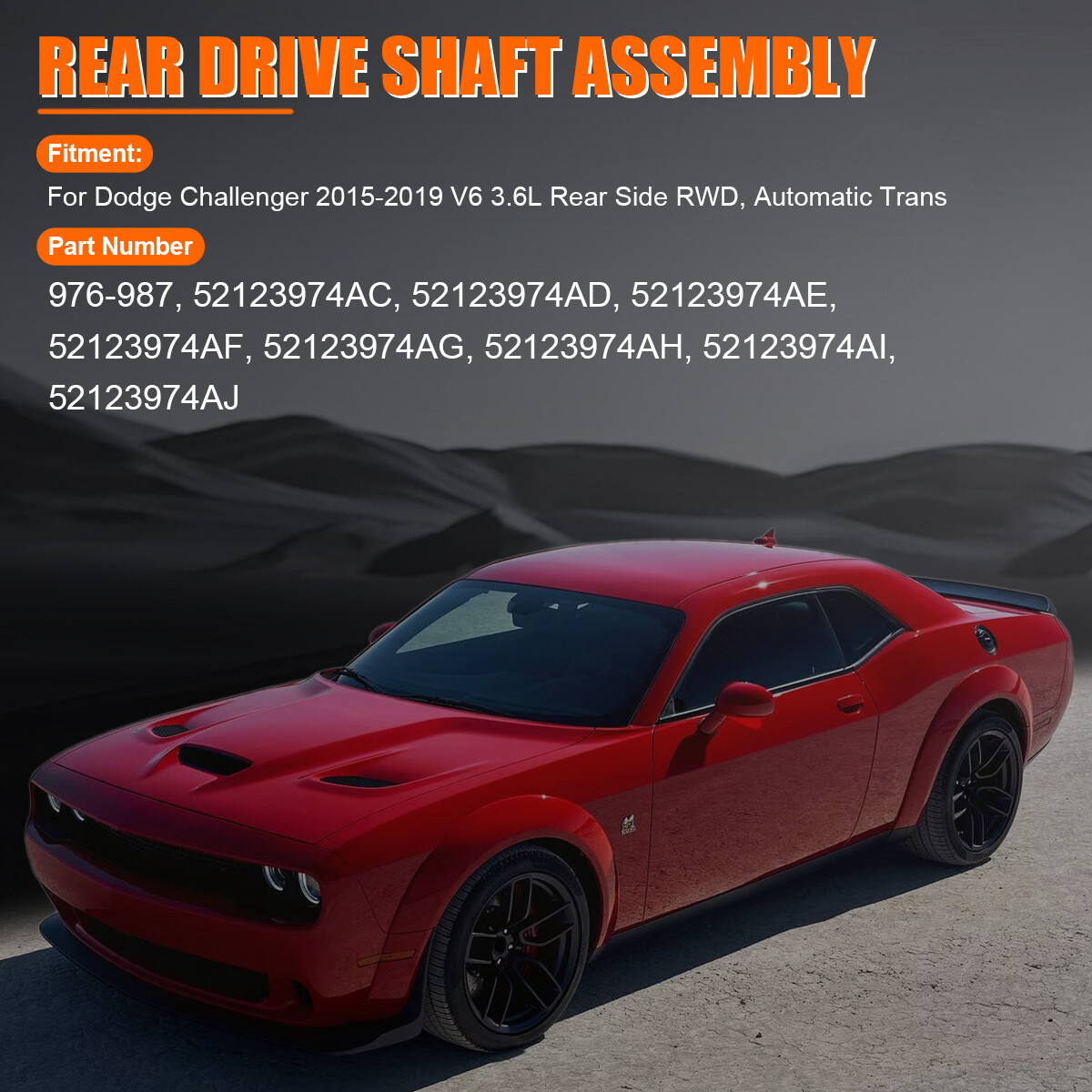 Rear Driveshaft Prop Shaft Assembly for Dodge Challenger 2015-2019 3.6L RWD#Auto