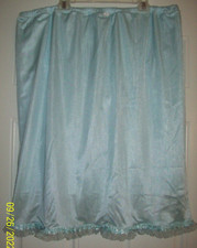 BLUE TRICOT 3 LAYER SLIP  2 LAYER PANTY W POCKET 40-54 Waist 3X Length 28"  