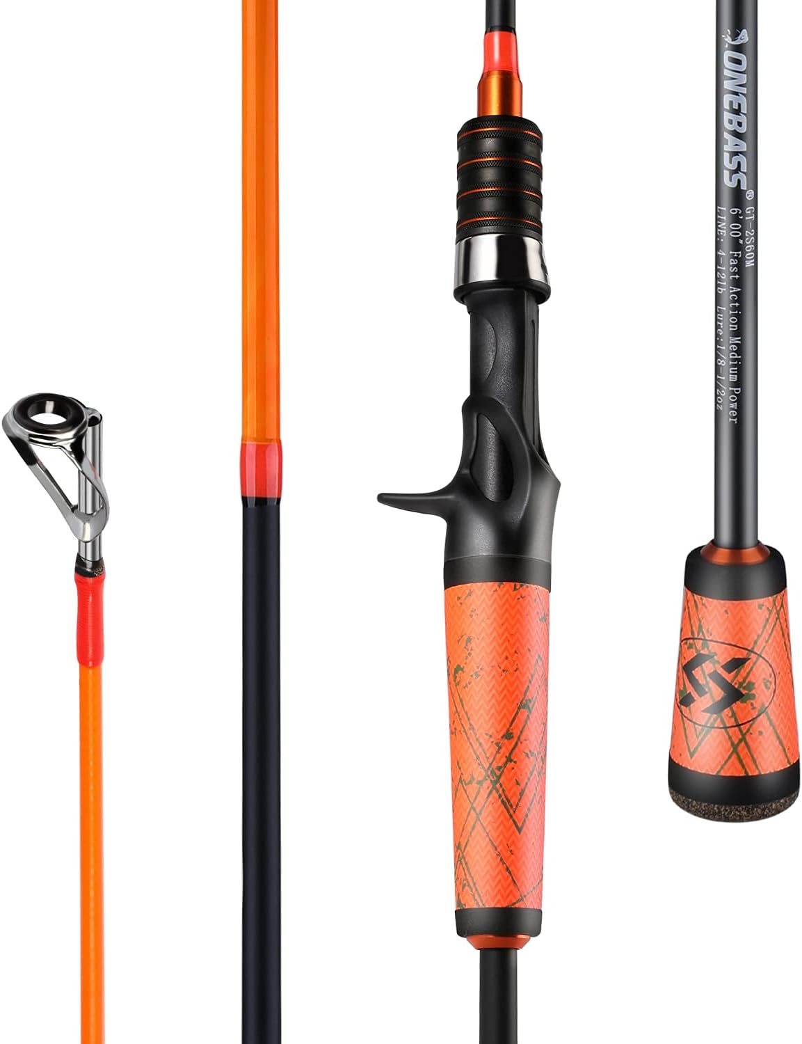 6' 7" MEDIUM SPINNING Carrot Stix Wild ORANGE Alpha Bass Fishing Rod eBay