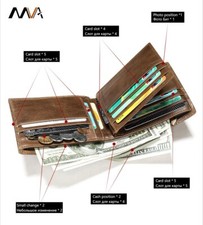 Real leather men's wallet wallet short, top layer cowhide, multi slot coin purse