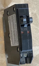 Square D QO2020 20A 1 Pole 120 Volt Side by Side Metal Clip QOT2020 Non-CTL NEW!