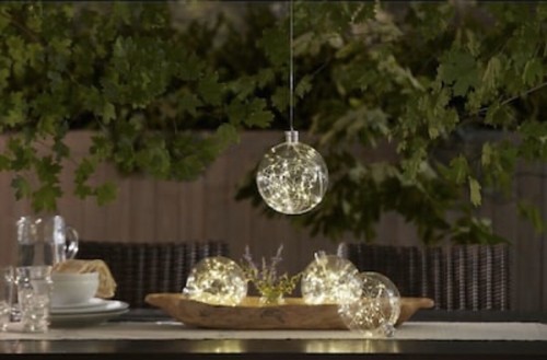 Linterna de iluminación de orbe al aire libre con luces mini-LED rojas de acrílico - Imagen 3 de 3