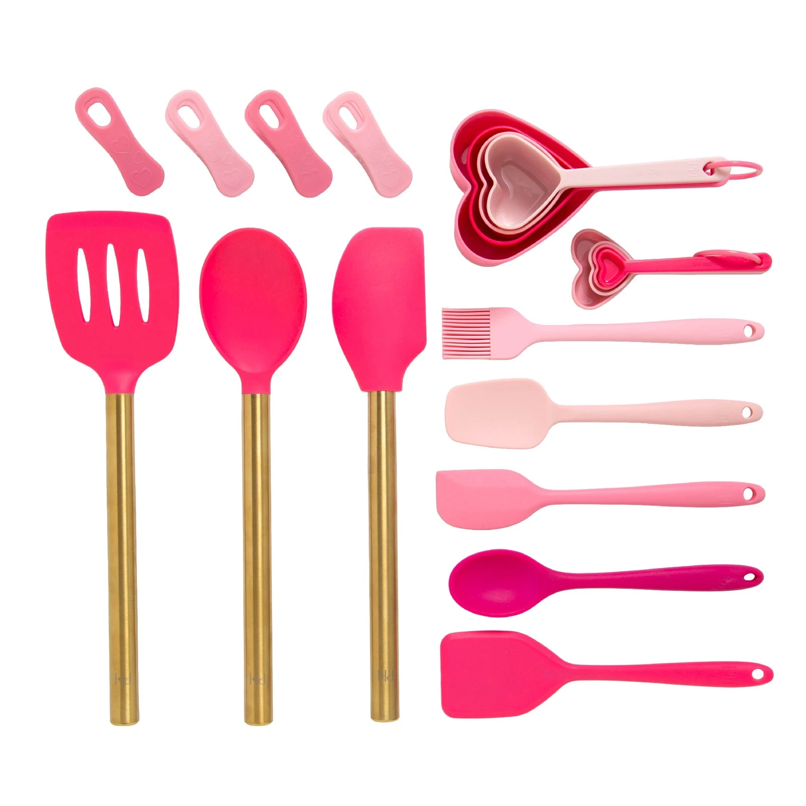 20-Piece Kitchen Gadget Set Heart-Shaped Measuring Cups & Spoons Silicone Tools