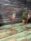Vintage Pink Depression Margarita  Glasses Set of Two