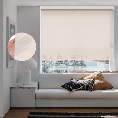 Changshade Light Filtering  Corded Window BlindsRoller Shades White/ Black/Grey