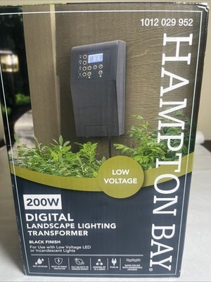 Hampton Bay 200W Digital Landscape Lighting Transformer Black Finish 1012029952