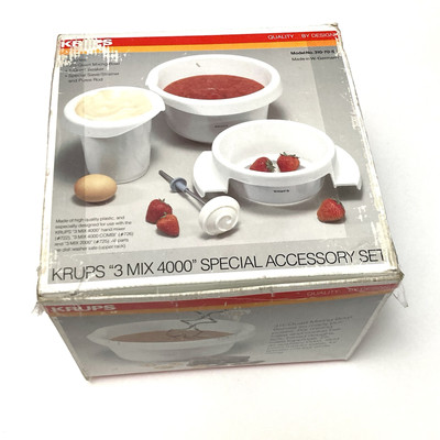 NEW Krups 3 Mix 4000 Special Accessory Set BOWL, BEAKER, STRAINER and PUREE ROD