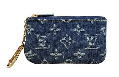 Original LOUIS VUITTON Monogram Denim Pochette Cle M95343 mit Box unbenutzt LV