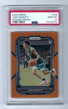 2022 Prizm Orange #238 Josh Minott Timberwolves RC 34/49 PSA 10 GEM MINT