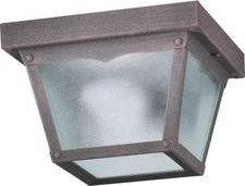 1 Light Outdoor Cage Flush Mount in style - 7.5 inches wide by 5 inches