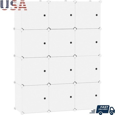 Sturdy Plastic Cube Storage Organizer Bedroom Living Room Easy Assembly New