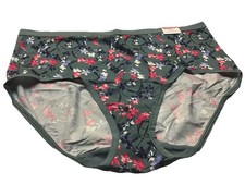 NWT CACIQUE NO SHOW FULL BRIEF SIZE 18/20 OLIVE GREEN FLORAL