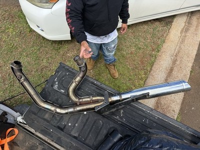 Python 2-into-1 exhaust system designed for Harley-Davidson motorcycles