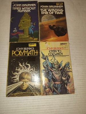 John Brunner Sci-Fi Paperback Lot 4 DAW Ace Polymath Entry Elsewhen Wrong End