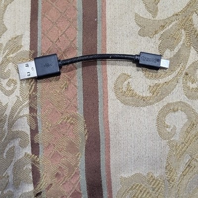 Tzumi Micro-USB-B to USB-A Charge/Sync Cable for Digital Cameras, Black 2.5''