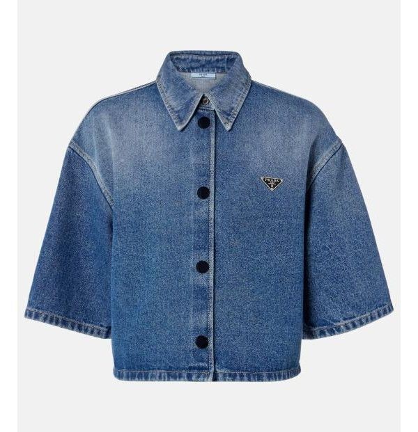 Prada Crop Denim Shirt GFC061 16PK F0V3N 152203082