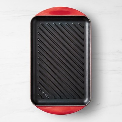 Le Creuset Rectangular Skinny Grill - Enameled Cast Iron - Cerise (Red) - NEW