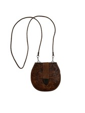 Rolfs Cowhide Leather Belt Pocket Snap Wallet Coin Purse Vtg Braided Crossbody
