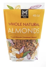 3 lbs Member's Mark Natural Whole Almonds (48 oz) - NEW FRESH!
