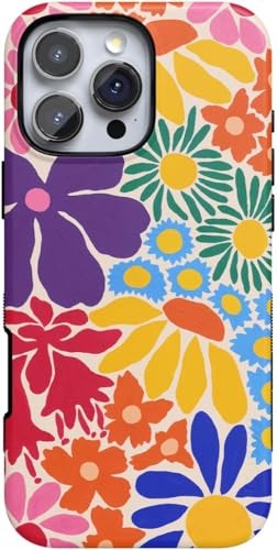 Casely iPhone 16 Pro Max Flower Patch Case - Vibrant Multi-Color Floral Design for Ultimate Protection