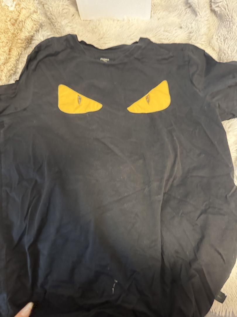 FENDI 黒 Tシャツ イエロー目デザイン Fendi Black T-Shirt Yellow Eye Design | eBay