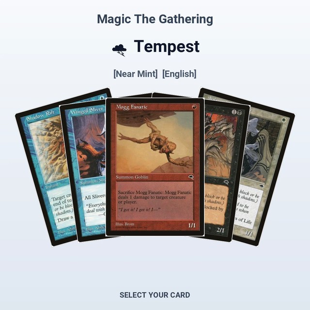 Tempest - Select Your Cards (NM) Magic The Gathering 1997