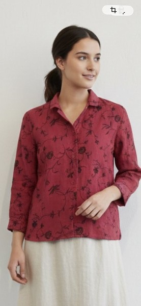 Women Anne Carson Blouse Burgundy M
